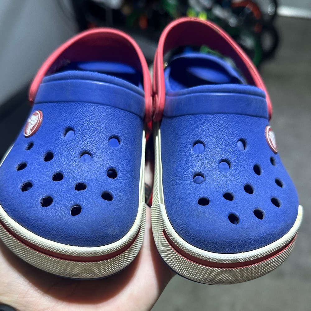 Crocs Kids Blue and Red Clogs - Picture 1 of 6